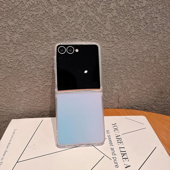 JUJHGRF-Magnetic for Samsung Galaxy Z Flip 6/Flip 5 Case Women Girls,[Holographic Iridescent Color Changing Effect] Fashion Slim Cute and Unique Matt Protective Phone Cover