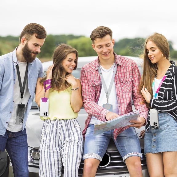 JUJHGRF-Phone Strap Crossbody, Wrist Straps with Patch Cases Cell Phone Lanyards for Women Drop Protection Compatible with iPhone, Samsung, Google & Most Smartphones, 2 Pack, Black Grey