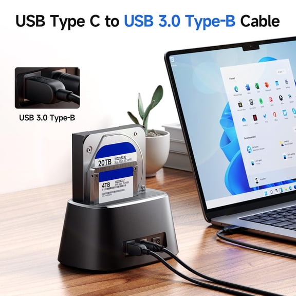 JUJHGRF-Short USB C to USB B 3.0 Cable - 1ft, USBB to USBC Cable with Type-B 3.0 Connector, Black