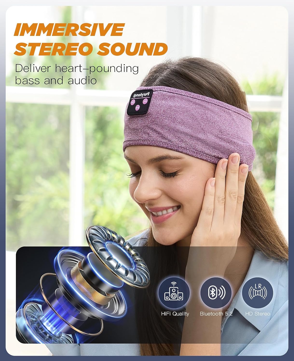 -Sleep Headphones Bluetooth Headband, Headband Hea