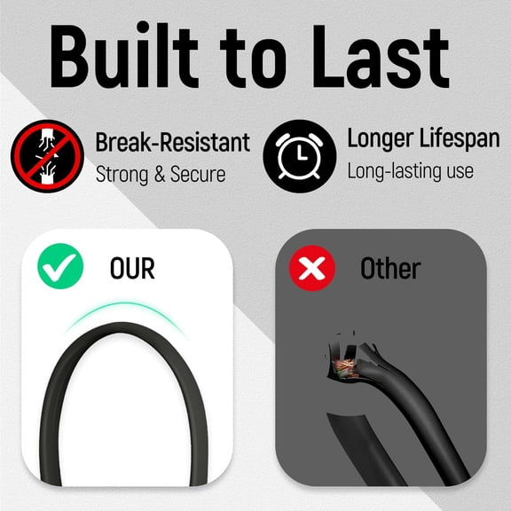 JUJHGRF-Telephone Extension Line Cord Cable Wire, 50 FT Black Long Phone Extension Line, RJ11 6P4C Phone Cord for Landline/Fax Machine