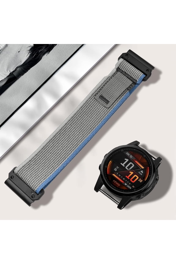 -Trail Loop Nylon 22mm Quick Fit Watchband Compatible with Garmin Fenix 8 47mm/Forerunner 965/970/Instinct 1/2/3 45mm Solar,Soft Adjustable Sport Strap for Fenix 7 Pro/7/6 Pro/6/5 plus/5