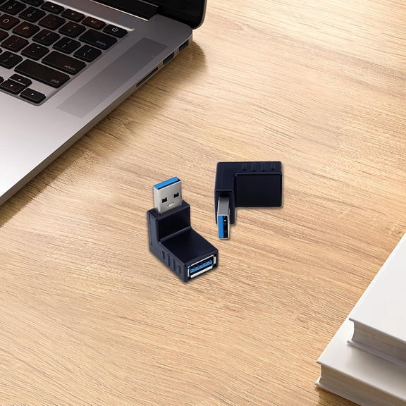 JUJHGRF-USB 3.0 A Male to A Female Connector 90 Degree Angle L Shape Converter Plug Data Adapter 3Pairs Up + Down