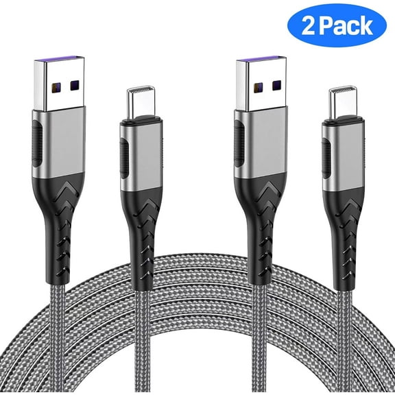 JUJHGRF-USB C Cable, Upgarded 2Pack 10ft Fast USB Type C Charging Cable for Android/Phone/Pad/Laptop, Type C Charger Braided USB Cable Compatible withi Phone 17/16/15/Pro/Plus/Max/Sam.Sung-Silver