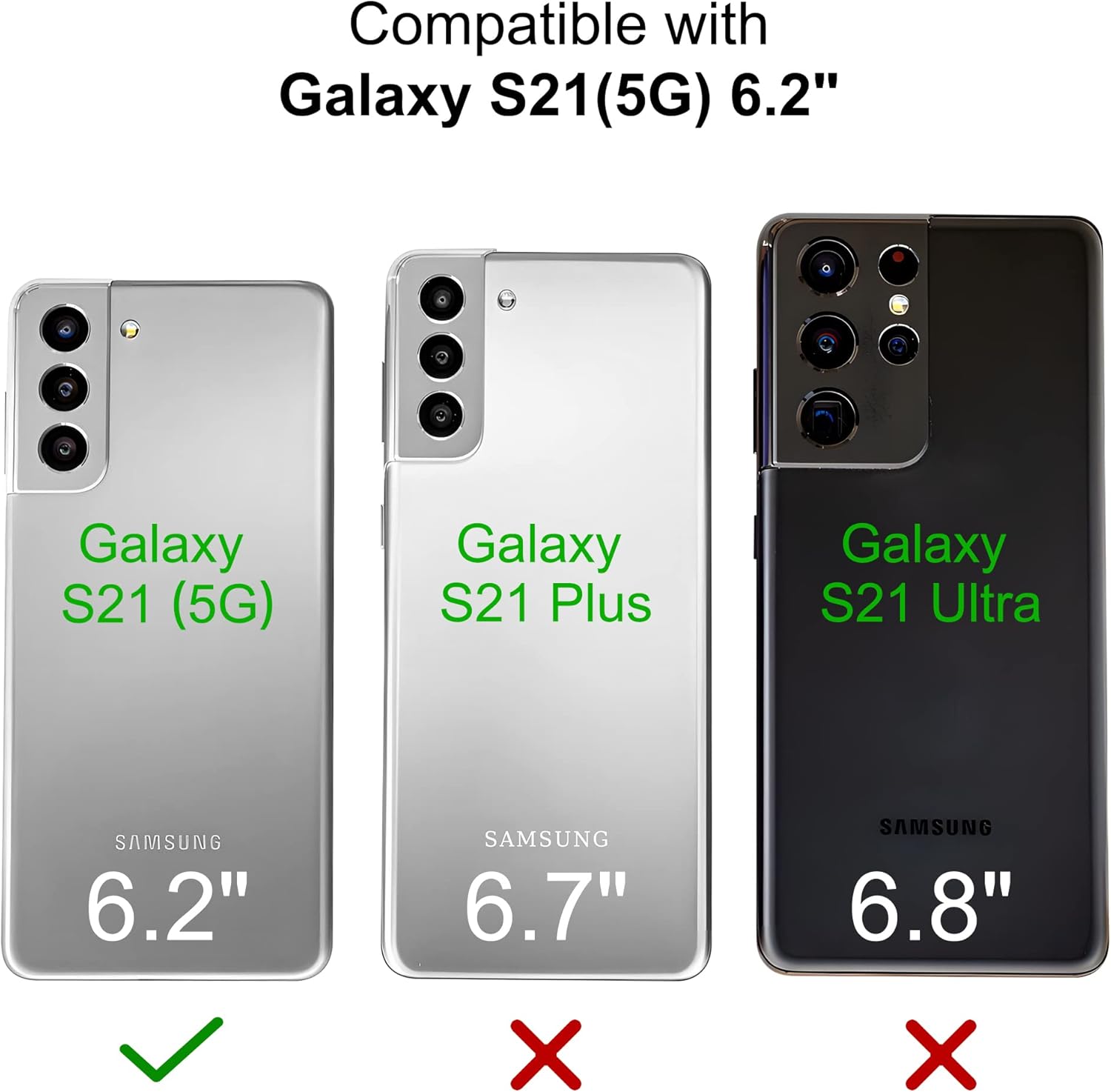 JUJHGRF-for Galaxy S21 Case, Military-Grade Protective Heavy Duty Phone Case, Shockproof Drop/Dust Proof 3-Layer Heavy Duty Protection Case for Samsung Galaxy S21 5G, Black