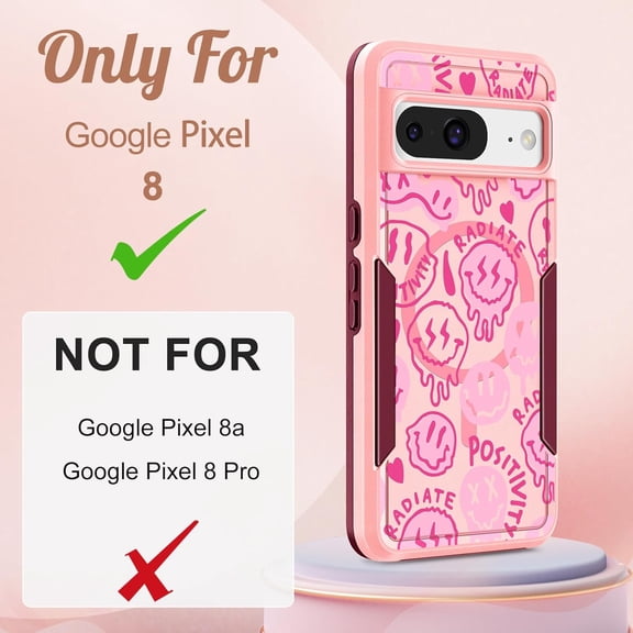 JUJHGRF-for Google Pixel 8 Case 6.2 Inch - Compatible with MagSafe Women Girls Cute Magnetic Protective Cover Girly Kawaii Pretty Fashion Heavy Duty Shockproof Design for Google Pixel 8 Phone Cases