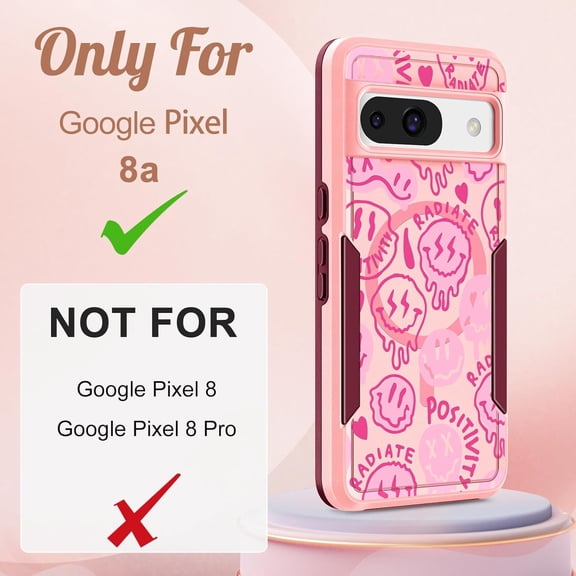 JUJHGRF-for Google Pixel 8A Case 6.1 Inch - Compatible with MagSafe Women Girls Cute Magnetic Protective Cover Girly Kawaii Pretty Fashion Heavy Duty Shockproof Design for Google Pixel 8A Phone Cases
