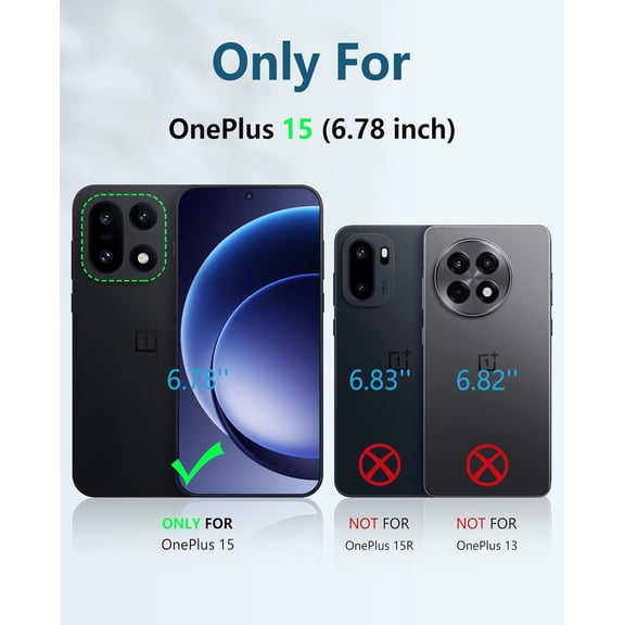 JUJHGRF-for OnePlus 15 Phone Case: with [Built-in Screen Protector & Kickstand] [Military-Grade Drop Protection] Heavy Duty Protective Full Body Shockproof TPU Cell Phone Cover for One Plus 15 Black