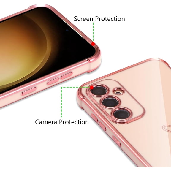 JUJHGRF-for Samsung Galaxy A56 5G Case, Cute Plating Edge Love Hearts Pattern with Camera Lens Protection Phone Case for Galaxy A56 6.7",Pink