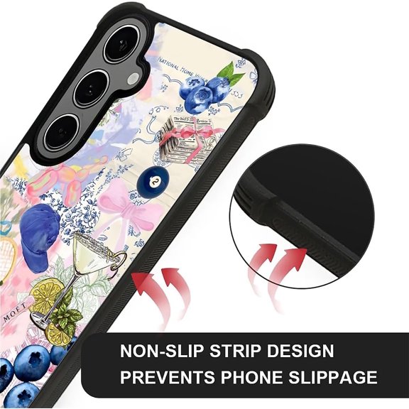JUJHGRF-for Samsung Galaxy S24 S25 Plus Case,Graphic Design for Girl Boy Soft Silicone Hard Acrylic Shock Protection Designed for Samsung Galaxy S24 S25 Plus Cute Aesthetic Collage Preppy Pattern