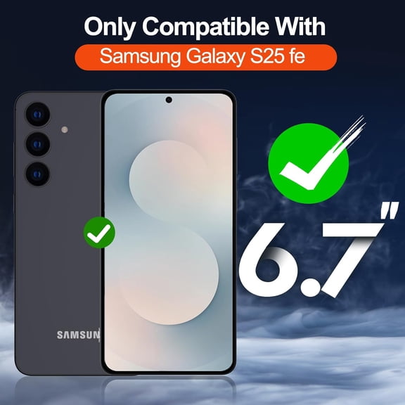 JUJHGRF-for Samsung Galaxy S25 FE Case with Magnetic,[Compatible with MagSafe][12Ft Military Dropproof][2*Screen Protector] Translucent Shockproof Case for S25 FE-White