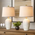 thumbnail image 1 of JUJUYUYOP 21" Linen Lampshade Off-White Ceramic Table Lamps Set of 2,Modern Bedside Lamps,for Living Room and Bedrooms(bulb included), 1 of 18