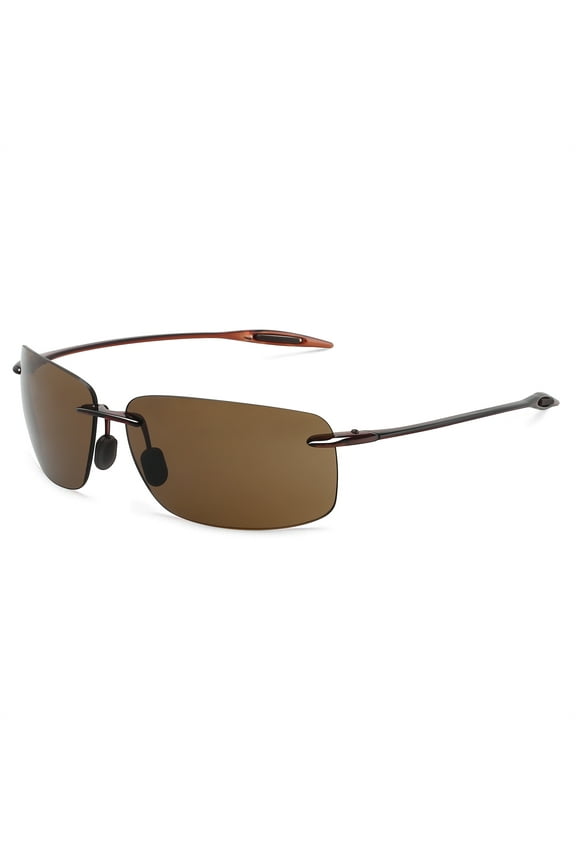 JULI Sports Sunglasses for Men Women Tr90 Rimless Frame for Fishing Driving MJ8009