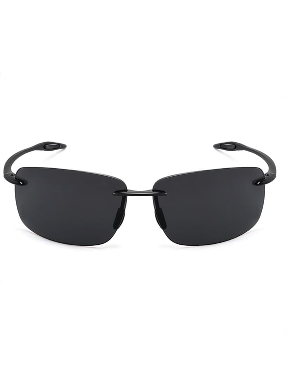 JULI Sports Sunglasses for Men Women Tr90 Rimless Frame for Fishing Driving MJ8009