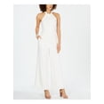 thumbnail image 1 of JULIA JORDAN Womens Ivory Zippered Twist-front Sleeveless Halter Evening Wide Leg Jumpsuit 4, 1 of 4