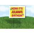 thumbnail image 1 of JULIA'S HONK ITS BIRTHDAY 18 in x 24 in Yard Sign Road Sign with Stand, 1 of 4