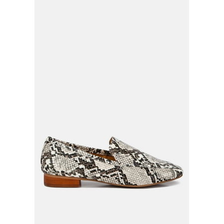JULIA Snake Skin Textured Loafers