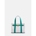 thumbnail image 1 of Free Assembly Women's Small Canvas Tote Handbag, Natural/Green, 1 of 5