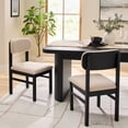 thumbnail image 1 of Better Homes & Gardens Juliet Upholstered Dining Chairs, Black and Cream, Set of 2, 1 of 9