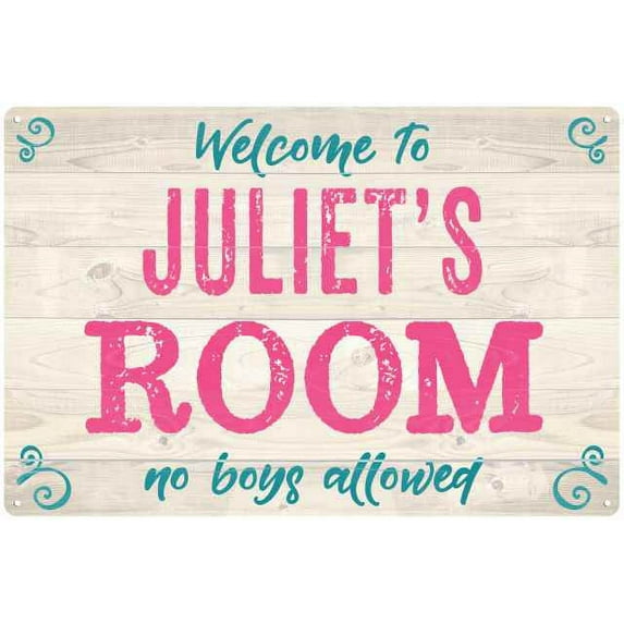 JULIET'S Room Kids Bedroom Sign Gift 8x12 Metal Sign 108120089226
