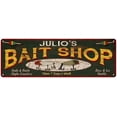 thumbnail image 1 of JULIO'S Bait Shop Sign Wood Look Man Cave Den Gift 6x18 Metal 206180024250, 1 of 1