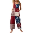 thumbnail image 1 of JULMCOMO 4th of July Jumpsuits for Women 1776 Plus Size Wide Leg Independence Day Rompers Stars Stripes Sleeveless American Flag Jumpsuits with Pockets Multicolor 3XL, 1 of 7