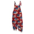 thumbnail image 1 of JULMCOMO 4th of July Jumpsuits for Women American Flag Plus Size Cotton Linen Sleeveless 250th Year Rompers American Stars Adjustable Straps 1776 Pants Hot Pink 4XL, 1 of 4