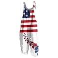 thumbnail image 1 of JULMCOMO American Flag Jumpsuits for Women 1776 Plus Size Cotton Linen Sleeveless Patriotic Overalls Spaghetti Straps Independence Day Wide Leg 4th of July Outfits with Pockets White 3XL, 1 of 6