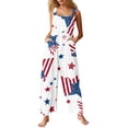 thumbnail image 1 of JULMCOMO American Flag Jumpsuits for Women Red White Blue Plus Size Sleeveless Independence Day Rompers Stars Stripes Wide Leg 4th of July Outfits with Pockets Blue 4XL, 1 of 7