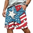 thumbnail image 1 of JULMCOMO American Flag Men's Shorts Drawstring Red White Blue Loose Stars Stripes Summer Shorts for Independence Day with Pockets Royal Blue S, 1 of 6