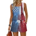 thumbnail image 1 of JULMCOMO American Flag Two Piece Sets for Women 1776 Red White Blue Patriotic Short Sets Square Neck Sleeveless Tank Top 4th of July Outfits with Pockets Sky Blue L, 1 of 8
