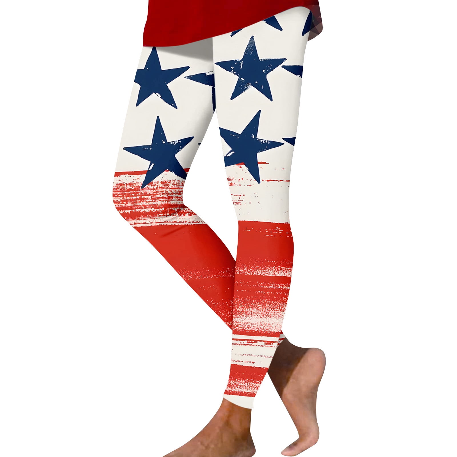 American USA Flag Leggings for Women Patriotic Workout High