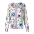 thumbnail image 1 of JULMCOMO Black Scrub Jacket for Woman Long Sleeve Button up Plus Size Medical Scrub Top Floral Printed Nurses Working Uniforms Lightweight Lab Coat Blue XL, 1 of 4