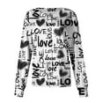Black Scrubs Sets for Women Long Sleeve love Printed Scrub Top