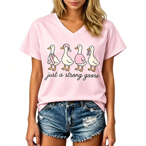 JULMCOMO Breast Cancer Shirts for Women V Neck Breast Cancer Awareness Pink Ribbon Graphic Tees Short Sleeve Loose Fit Cute Print T-Shirts Multicolor 3XL