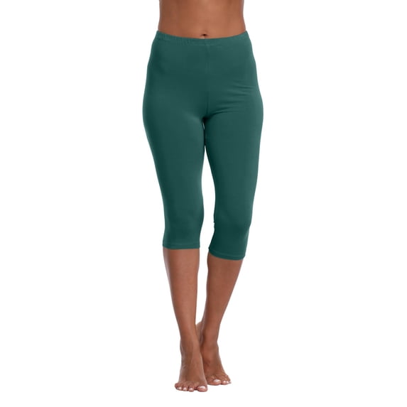 JULMCOMO Capri Leggings for Women Low Rise Slim Fit Athletic Workout Leggings Stretchy Gym Fitness Soft Capri Yoga Pants Dark Green 2XL
