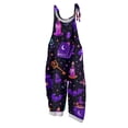 thumbnail image 1 of JULMCOMO Cotton Linen Jumpsuits for Women Plus Size Halloween Spider Web Pumpkin Bat Printed Spaghetti Strap Jumpsuits Costume Holiday Overalls Purple S, 1 of 5