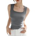 thumbnail image 1 of JULMCOMO Cotton Tank Tops for Women Square Neck Slim Fit Comfy Casual Tank Tops Sleeveless Summer Basic Shirts Light Gray M, 1 of 6