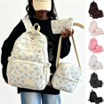 thumbnail image 1 of JULMCOMO Cute Bow Print Backpack 3Pcs Set Nylon Lightweight Kawaii School Backpack Matching Casual Crossbody Purse and Pencil Case Blue, 1 of 8