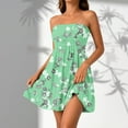 thumbnail image 1 of JULMCOMO Dresses for Women 2025 Beach Vacation Adjustable Sun Dress Ruffle Hem Swing Sleeveless Square Neck Short Dress Navy S, 1 of 6