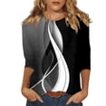 thumbnail image 1 of JULMCOMO Elbow Length Blouses for Women Dressy Casua Summer Round Neck T Shirts Trendy Dressy Gradient Print Tshirts Plus Size Dressy Casual Graphic Tees Gray 2XL, 1 of 5