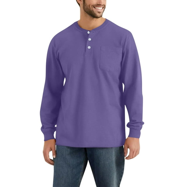 JULMCOMO Fall Pullover Tops for Men big and tall Casual Shirts Gradient Basic Color Button Decor Crew Neck Fashion T-Shirts Long Sleeve Pullover Tops Soft with Pocket