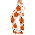 thumbnail image 1 of JULMCOMO Halloween Pajamas Pants for Women Cat Pumpkin Ghost Print Elastic Waist Drawstring Trendy Pajama Bottoms Cute Print Loose Fit Comfy Pj Pants Orange S, 1 of 6