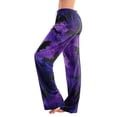 thumbnail image 1 of JULMCOMO Halloween Pajamas Pants for Women Pumpkin Blood Bat Print Drawstring Elastic Waisted Trendy Pj Pants Cute Print Comfy Loose Lounge Pjs Purple S, 1 of 5