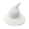 thumbnail image 1 of JULMCOMO Halloween Witch Hat for Women Knitted Wide Brim Foldable Soft Pointed Wizard Hats Masquerade Costumes Cosplay Party Accessory White, 1 of 6