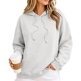thumbnail image 1 of JULMCOMO Hoodies for Women Drop Shoulder Casual Pullover Oversized Hoodie Drawstring Hooded Baggy Sweatshirt with Kangaroo Pocket Gray L, 1 of 5