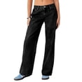 thumbnail image 1 of JULMCOMO Jeans for Women Low Rise Straight Leg Full Length Classic Baggy Jeans Loose Fit Casual Vintage Denim Pants with Pockets Black M, 1 of 5