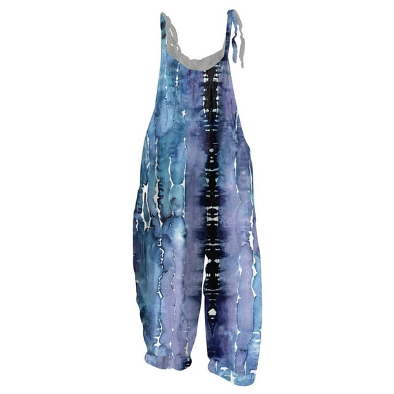 JULMCOMO Jumpsuits for Women 2024 Casual Plus Size Overalls Wide Leg Bib Overall Floral Print Womens Pants with Pockets