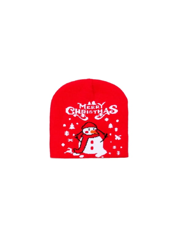 Knit Christmas Hat for Men Women Christmas Pattern Knitted Soft Winter Santa Hat Festive Xmas Holiday Family Party Costumes Beanie Cap C