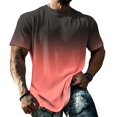 thumbnail image 1 of JULMCOMO Men's Shirts Ombre Gradient Crew Neck Short Sleeve Loose Fit Casual T Shirt Breathable Soft Comfy Summer Classic Tees Orange 5XL, 1 of 5